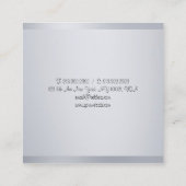 Silver Elegant Calligrafie Script Sjabloon Modern Vierkante Visitekaartje (Achterkant)