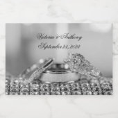 Silver Elegant Date Name Script Weddenschap Likeurfles Etiket (Enkel label)