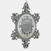 Silver Elegant Diamonds 50th Wedding Jubileum Tin Sneeuwvlok Ornament (Links)