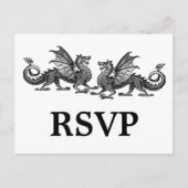 Silver Elegant Dragons Response Briefkaart (Voorkant)