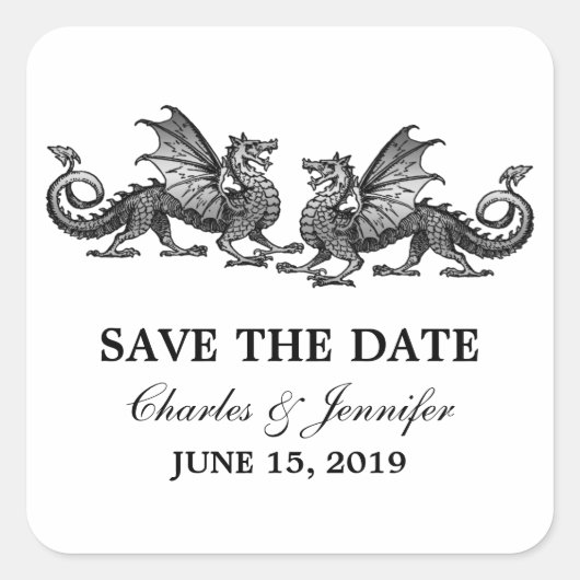 Silver Elegant Dragons sparen de Stickers van de D (Voorkant)