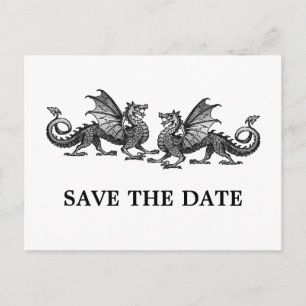 Silver Elegant Dragons sparen het Briefkaart van d