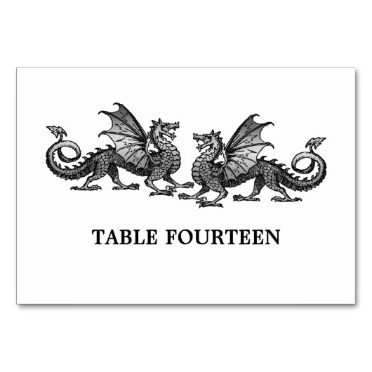 Silver Elegant Dragons Table Kaart (Achterkant)