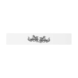 Silver Elegant Dragons Weddenschap Belly Bands Uitnodigingen Wikkel