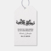 Silver Elegant Dragons Weddenschap Gift Labels Cadeaulabel (Voorkant)