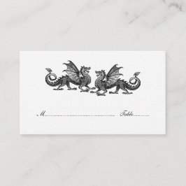 Silver Elegant Dragons Weddenschap Place Card Plaatskaartje