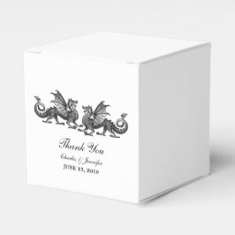Silver Elegant Dragons Wedding Favor Boxes Bedankdoosjes