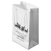 Silver Elegant Dragons Wedding Gift Bag Klein Cadeauzakje (Voorkant Gekanteld)