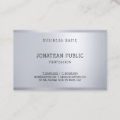 Silver Elegant Eenvoudig Modern Sjabloon Professio Visitekaartje (Voorkant)