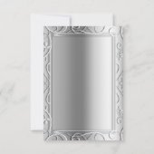 Silver Elegant Glamor Wedding Table Number Kaart (Achterkant)