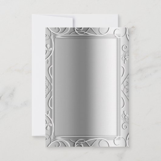 Silver Elegant Glamor Wedding Table Number Kaart (Achterkant)