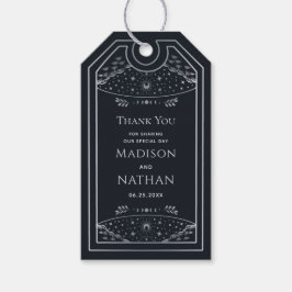 Silver Elegant Gothic Tarot Wedding Gift Labels Cadeaulabel