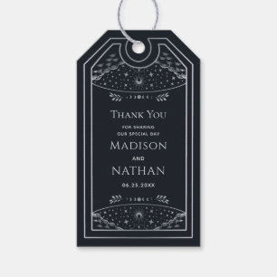 Silver Elegant Gothic Tarot Wedding Gift Labels Cadeaulabel