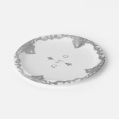 Silver elegant  huwelijkscologram papieren bordje (Gekanteld)