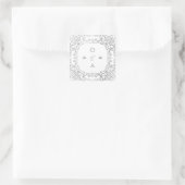 Silver elegant huwelijkscologram vierkante sticker (Tas)