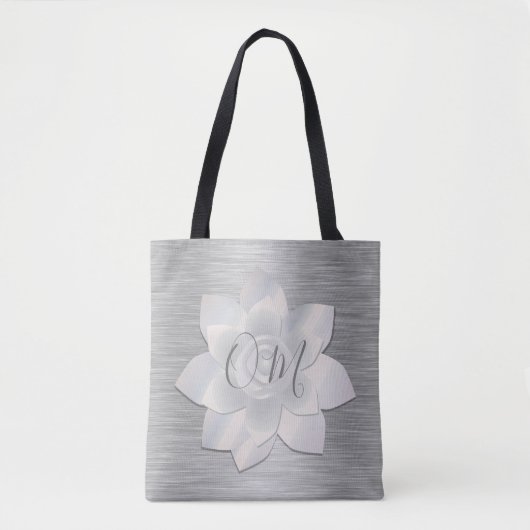 Silver Elegant Lotus OM Canvas tas (Voorkant)