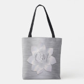 Silver Elegant Lotus OM Canvas tas (Achterkant)
