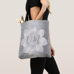 Silver Elegant Lotus OM Canvas tas