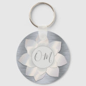 Silver Elegant Lotus OM Sleutelhanger (Achterkant)