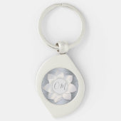 Silver Elegant Lotus OM Sleutelhanger (Voorkant)