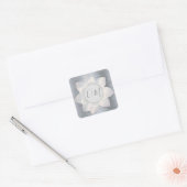 Silver Elegant Lotus OM Vierkante Sticker (Envelop)