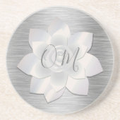 Silver Elegant Lotus OM Zandsteen Onderzetter (Voorkant)