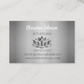Silver elegant mandala visitekaartje (Achterkant)