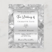 Silver elegant modern budget trouwuitnodiging flyer (Voorkant)