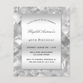 Silver elegant modern budget verjaardaguitnodiging flyer (Voorkant)