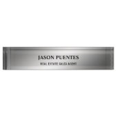 Silver elegant modern bureau name bord naambordje (Voorkant)