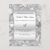 Silver elegant modern vow-hertrouwend uitnodiging briefkaart (Voorkant)