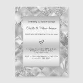 Silver elegant modern vow-vernieuwingsluxe magnetische uitnodiging (Voorkant)