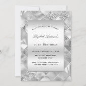 Silver elegant moderne verjaardag kaart (Voorkant)