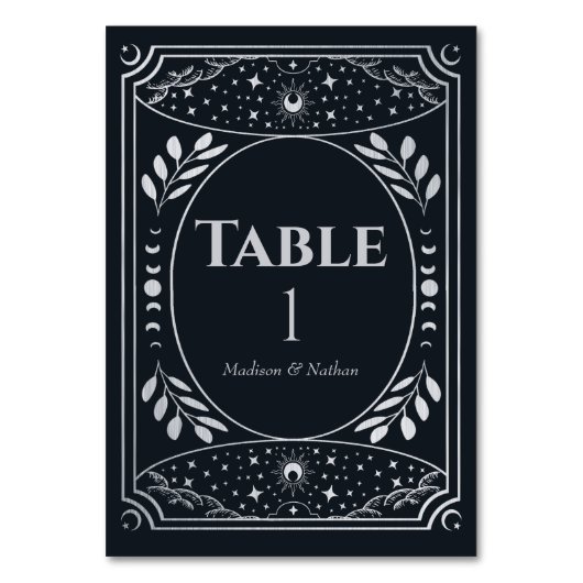 Silver Elegant Mystical Tarot Kaart (Voorkant)