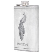 Silver Elegant Peacock Flask Heupfles (Links)