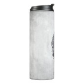 Silver Elegant Peacock, gepersonaliseerd Thermosbeker (Gedraaid links)