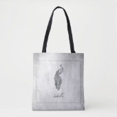 Silver Elegant Peacock Persoonlijke Canvas tas (Voorkant)