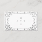 Silver elegant romantisch vintage bruiloft plaatskaartje (Achterkant)