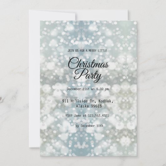 Silver Elegant Simple Moderne Kerstparty IV Kaart (Voorkant)