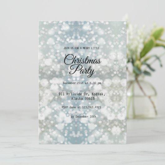 Silver Elegant Simple Moderne Kerstparty IV Kaart (Staand voorkant)