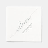 Silver Elegant Stylish Welcome Party Servet (Voorkant)