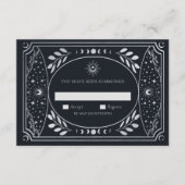 Silver Elegant Tarot Card Wedding RSVP Informatiekaartje (Voorkant)