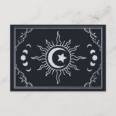 Silver Elegant Tarot Card Wedding RSVP Informatiekaartje (Achterkant)