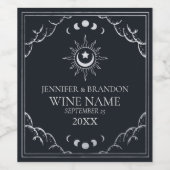 Silver Elegant Tarot Card Wedding Wijn Etiket (Enkel label)