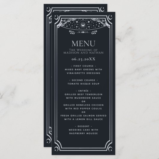 Silver Elegant Tarot Kaart Gotische bruiloft (Voorkant / Achterkant)