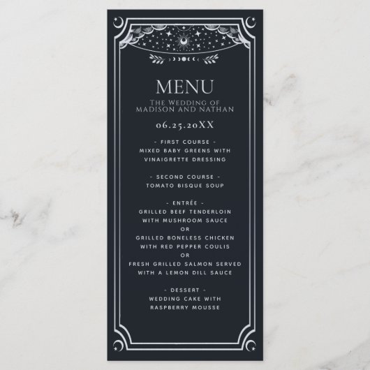 Silver Elegant Tarot Kaart Gotische bruiloft (Voorkant)