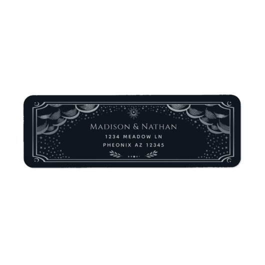 Silver Elegant Tarot Wedding Label (Voorkant)