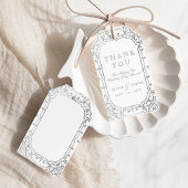 Silver elegant  vintage bruiloft bedankt cadeaulabel