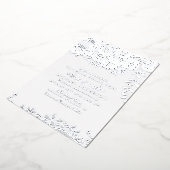 Silver elegant vintage lace bruiloft folie uitnodiging (Gedraaid)