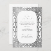 Silver elegant  vintage trouwgegevens informatiekaartje (Voorkant / Achterkant)